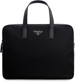 Leather and Re-nylon briefcase-1
